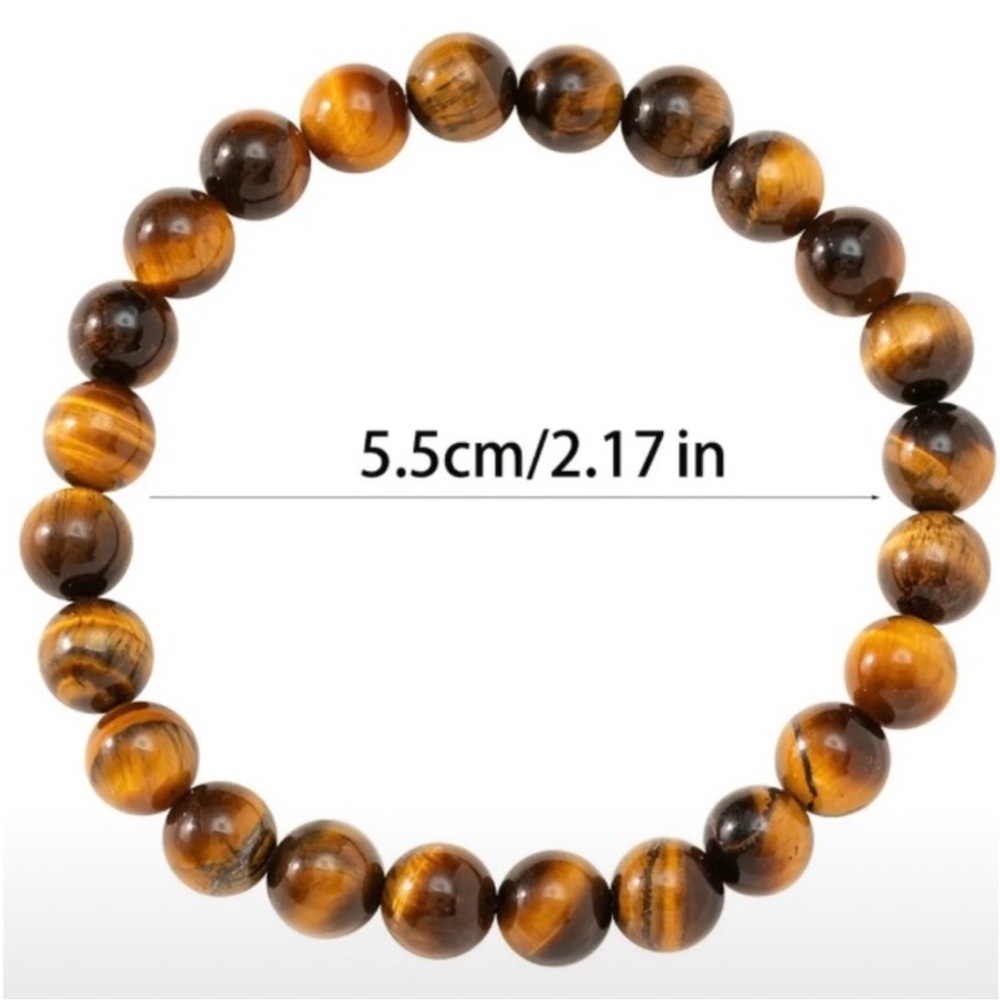 1pc Tigers Eye Healing Stone Beaded Bracelet - Picture 2 of 2